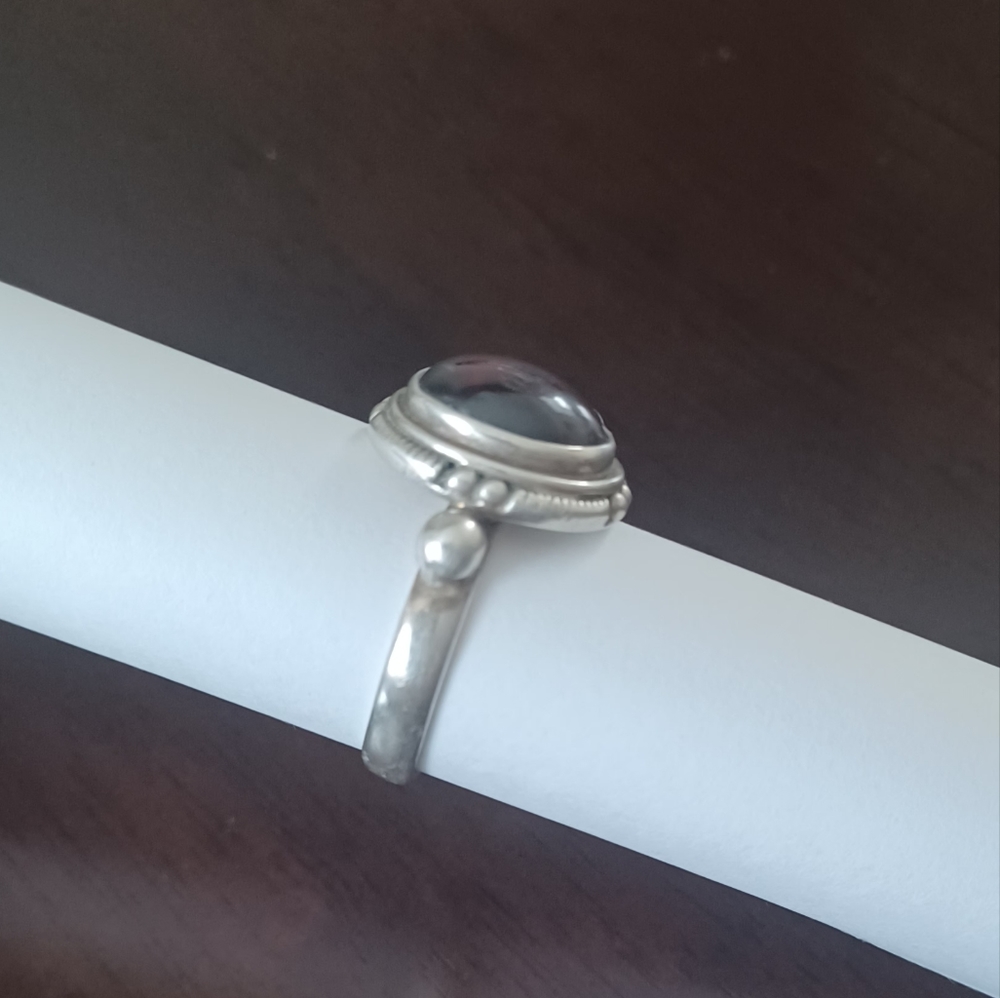 925 Sterling Solid Silver Ring Size 7 Natural Gar… - image 4